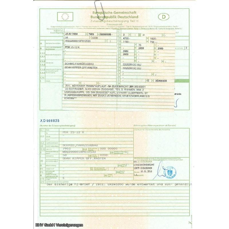 Anhänger Dreiseitenkipper Schmid PDK 25-12 K