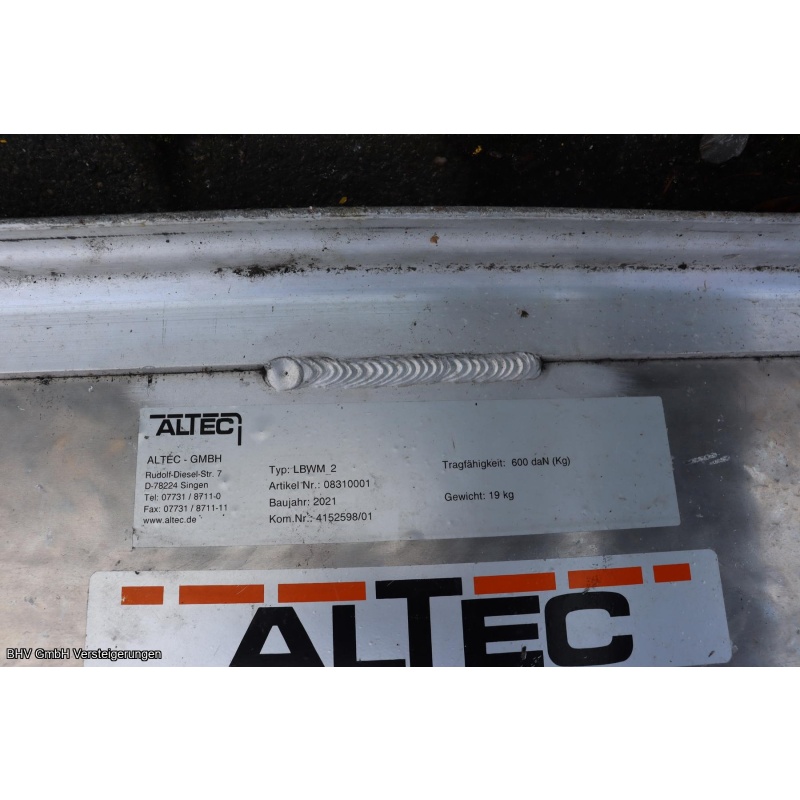 Aluminium Überladebrücke (Stückzahl: 3) Altec LBWM 2
