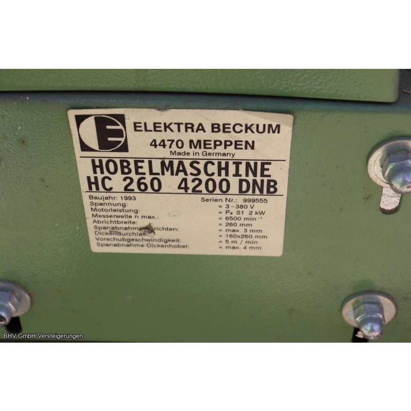 Hobelmaschine Elektra Beckum HC 260