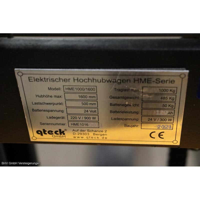 Elektro-Hochhubwagen qteck HME 1000/1600